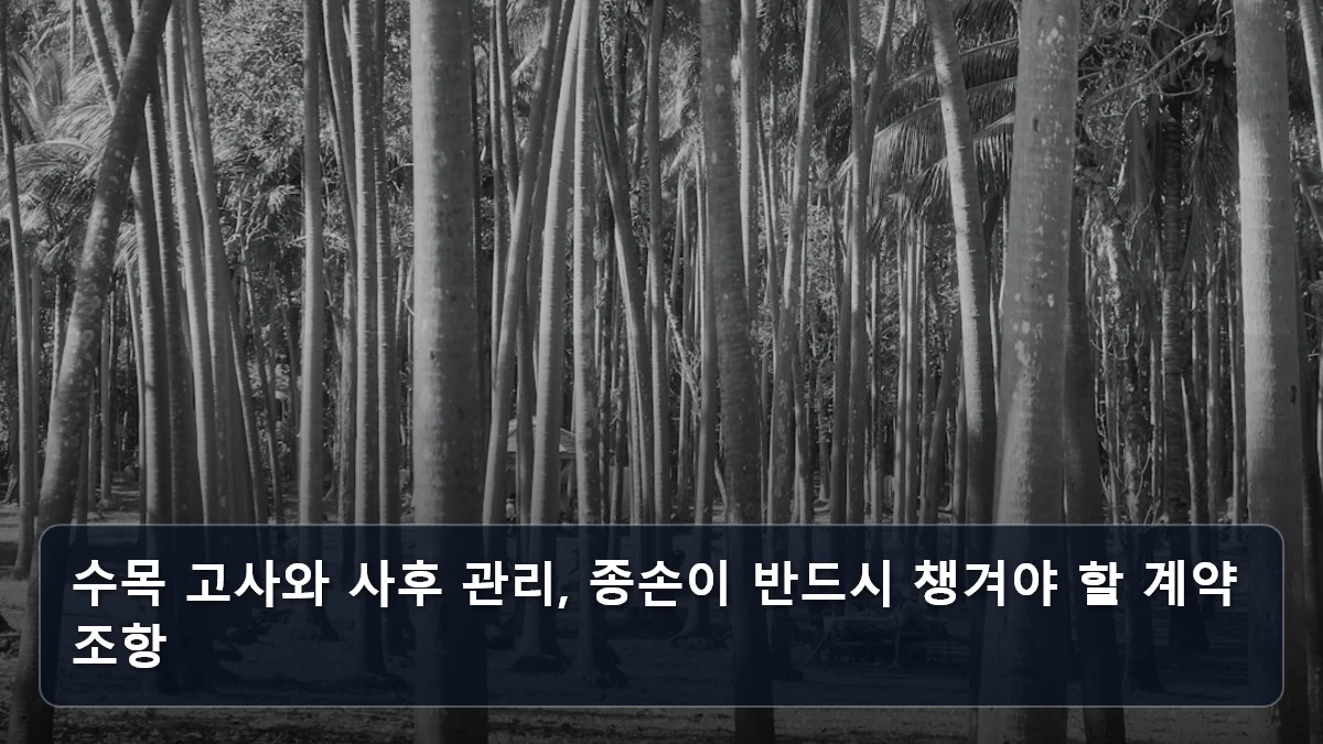 수목 고사와 사후 관리, 종손이 반드시 챙겨야 할 계약 조항 관련 이미지