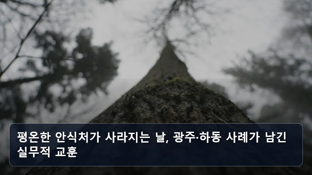 평온한 안식처가 사라지는 날, 광주·하동 사례가 남긴 실무적 교훈 관련 이미지