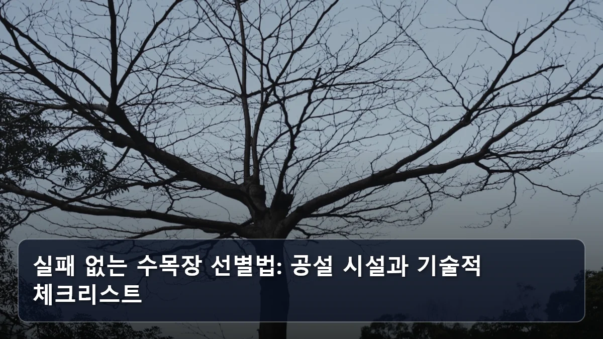 실패 없는 수목장 선별법: 공설 시설과 기술적 체크리스트 관련 이미지