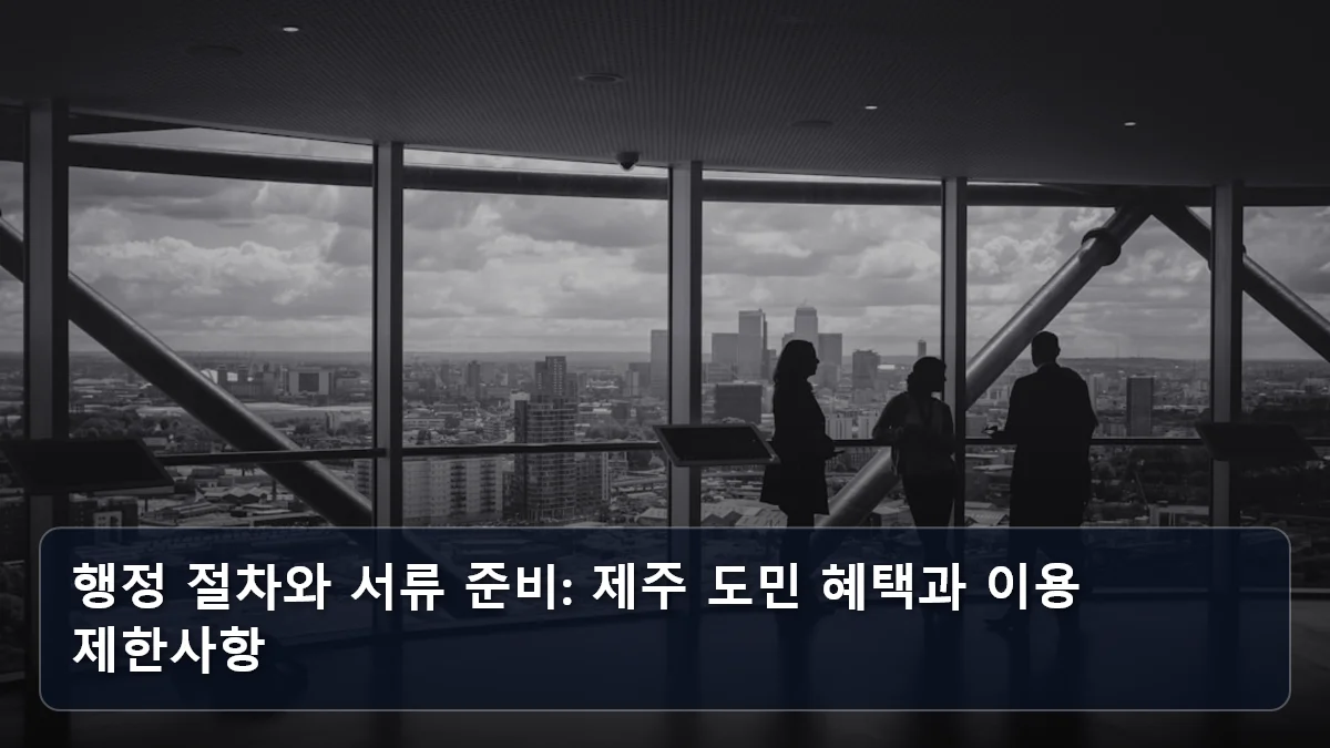 행정 절차와 서류 준비: 제주 도민 혜택과 이용 제한사항 관련 이미지