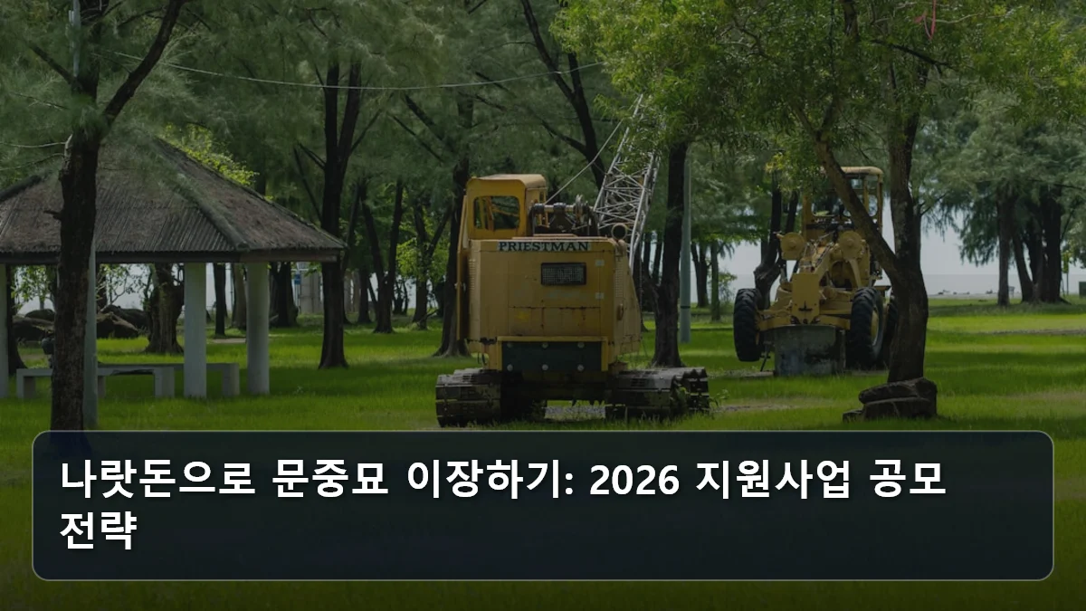 나랏돈으로 문중묘 이장하기: 2026 지원사업 공모 전략 관련 이미지